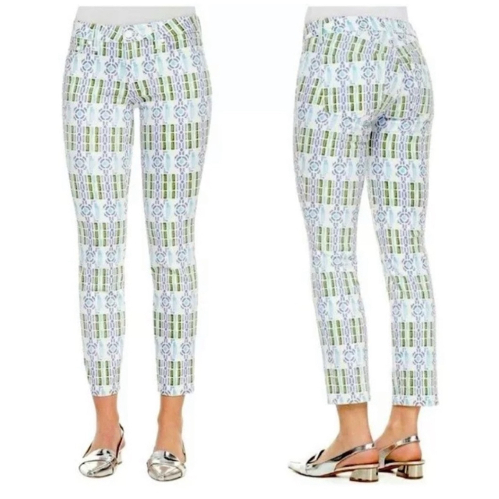 Tory Burch Alexa Printed Ankle Jean Pants
